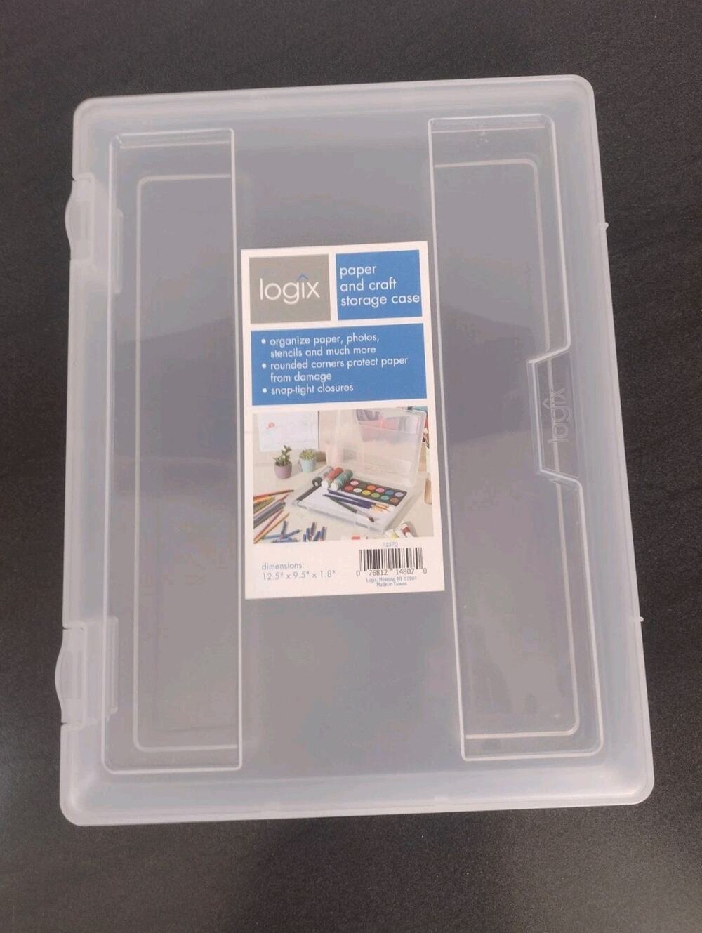 Logix Paper and Craft Storage Case Clear 12.5"x9.5"x1.8” Scrapbooking Sewing Art